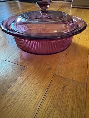 Corning Ware Cranberry Vision Cassesole with Lid 2 pieces 24oz